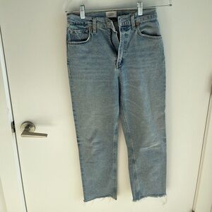 Citizen of Humanity Blue Denim Jeans Straight Leg Raw Hem